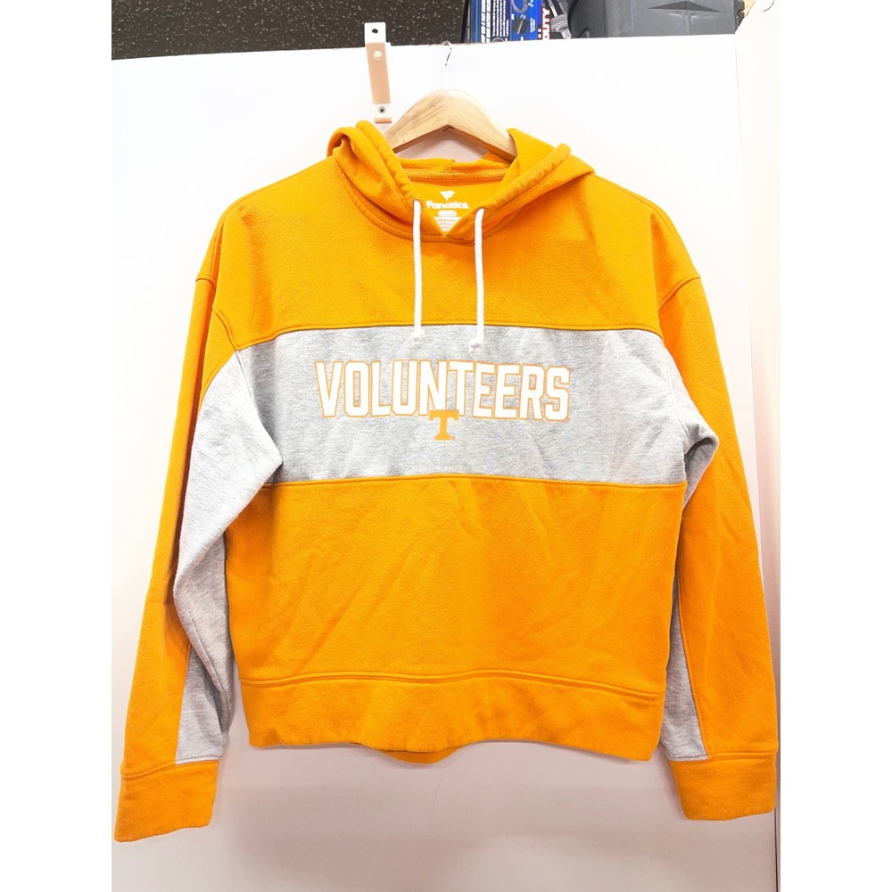 Fanatics Tennessee Volunteers Womens Orange Grey Colorblock Hoodie Small